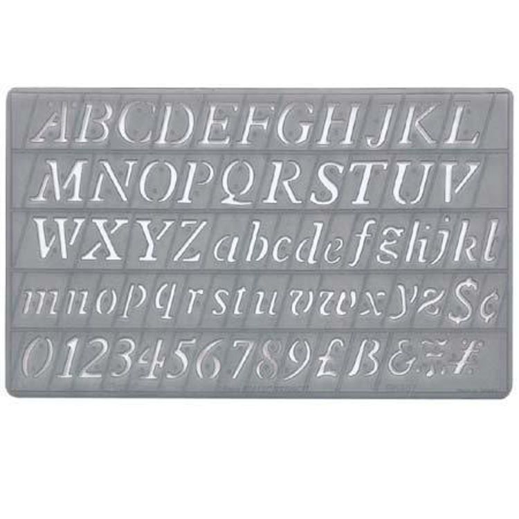 Picture of P1597-COX ITALIC LETTERING STENCIL 20MM